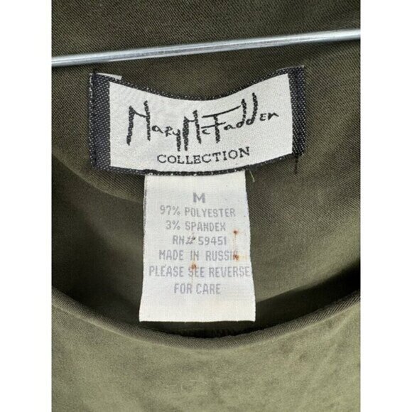 Mary McFadden Dress Women Medium Green Floral Embroidered VTG Western Boho Chic - Picture 6 of 10